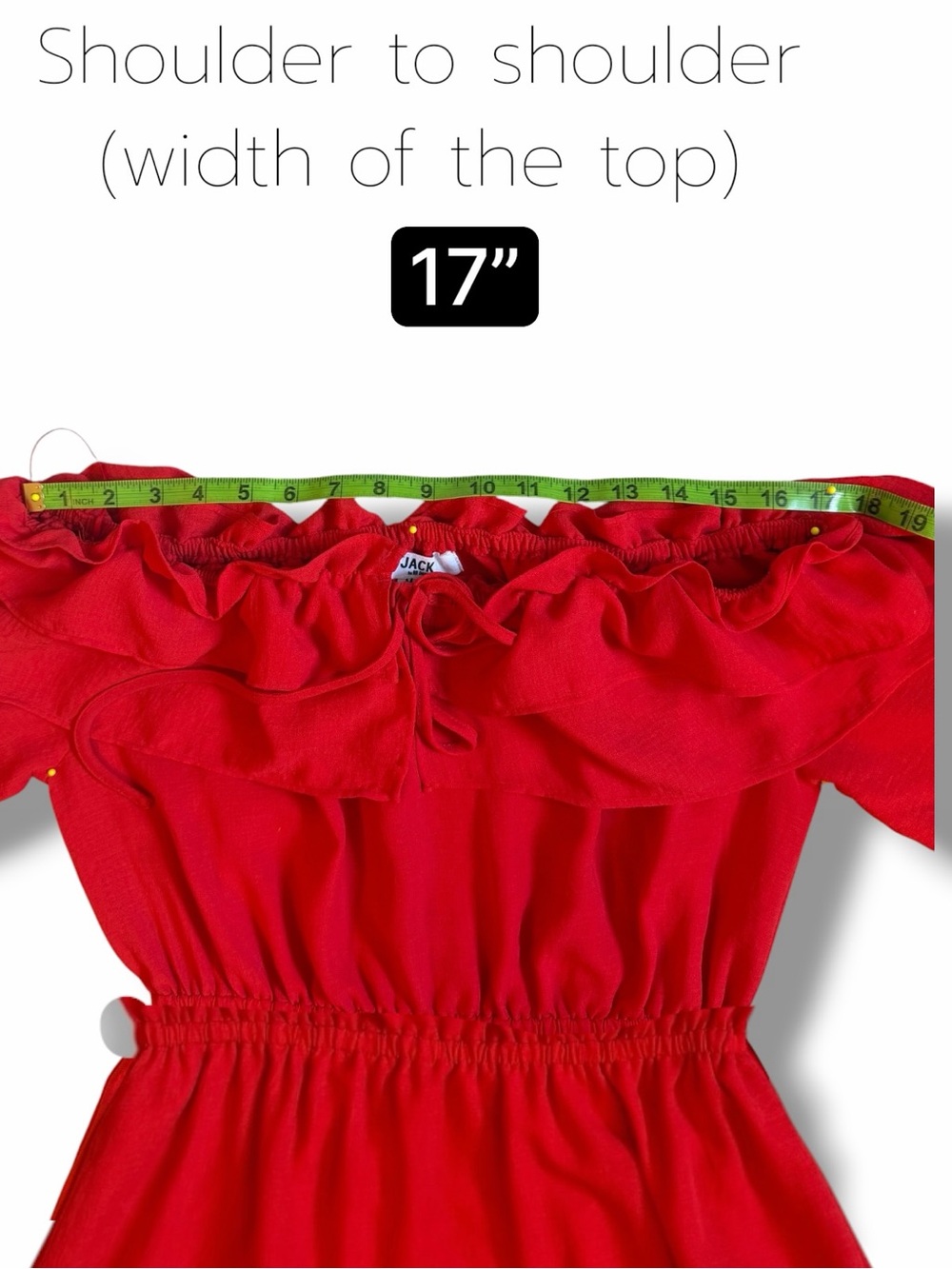 JACK by BB Dakota Off-Shoulder Bright Red Ruffles at Shoulders Mini Dress 💃 - Picture 3 of 9